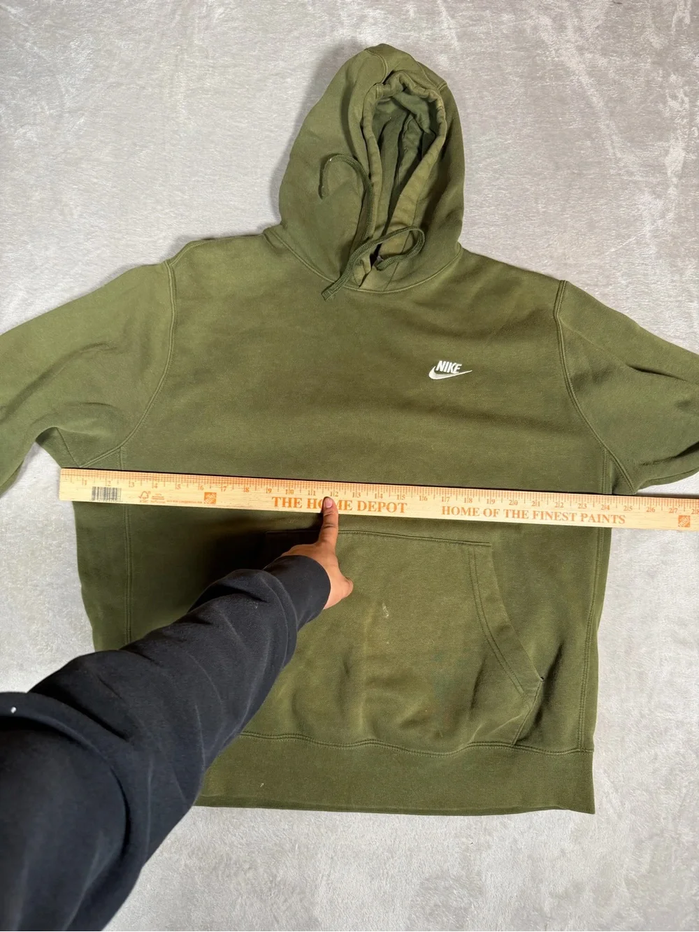 Nike Olive Hooded Sweatshirt with White Swoosh
